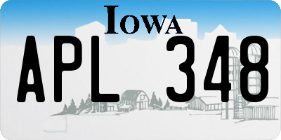IA license plate APL348