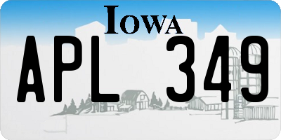 IA license plate APL349