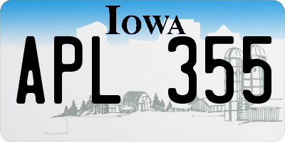 IA license plate APL355