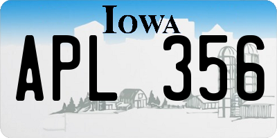 IA license plate APL356