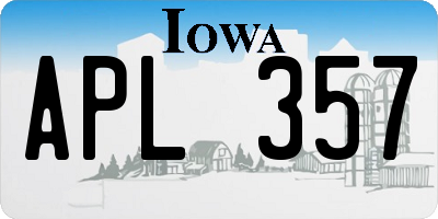 IA license plate APL357