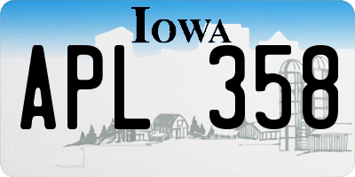 IA license plate APL358