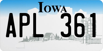 IA license plate APL361
