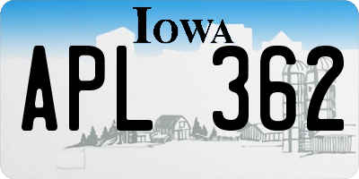 IA license plate APL362