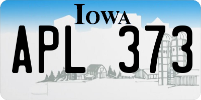 IA license plate APL373