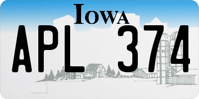 IA license plate APL374