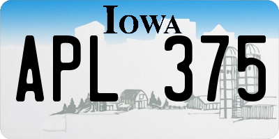 IA license plate APL375