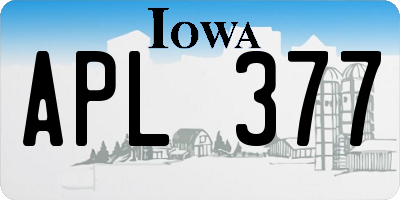 IA license plate APL377