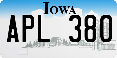 IA license plate APL380