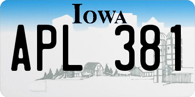 IA license plate APL381