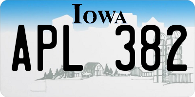 IA license plate APL382