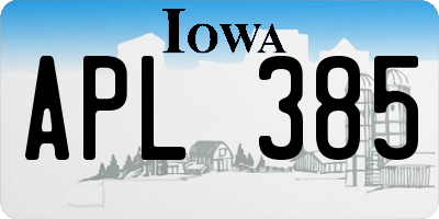 IA license plate APL385