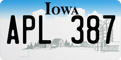 IA license plate APL387