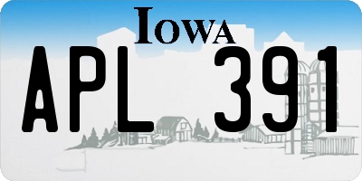IA license plate APL391