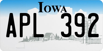 IA license plate APL392
