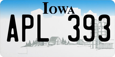 IA license plate APL393
