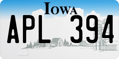 IA license plate APL394