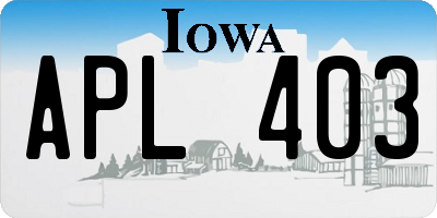 IA license plate APL403