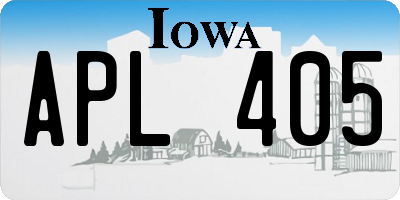 IA license plate APL405
