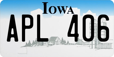 IA license plate APL406