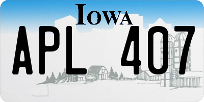 IA license plate APL407