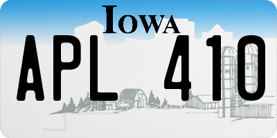 IA license plate APL410