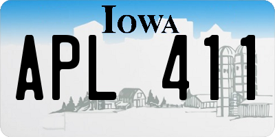 IA license plate APL411