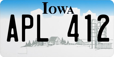 IA license plate APL412