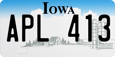 IA license plate APL413