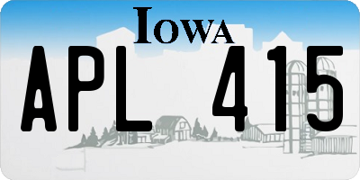IA license plate APL415