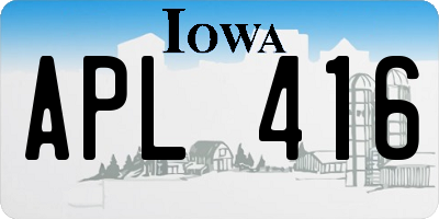 IA license plate APL416