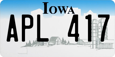 IA license plate APL417