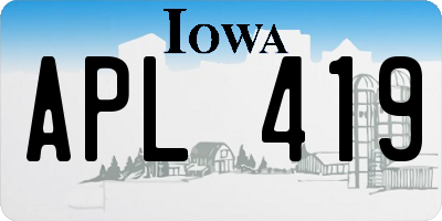 IA license plate APL419