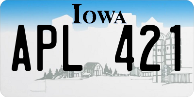 IA license plate APL421