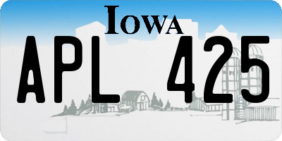 IA license plate APL425