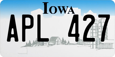 IA license plate APL427