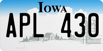IA license plate APL430