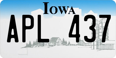 IA license plate APL437
