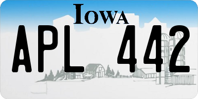 IA license plate APL442