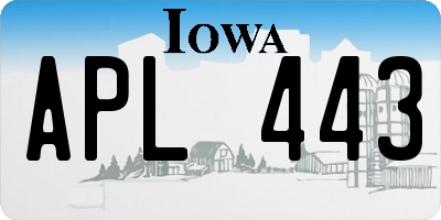 IA license plate APL443