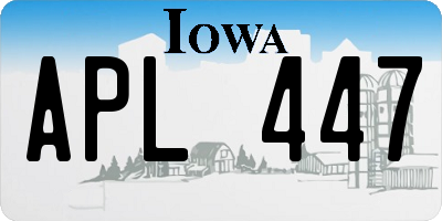 IA license plate APL447