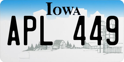 IA license plate APL449
