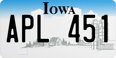 IA license plate APL451