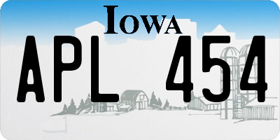 IA license plate APL454