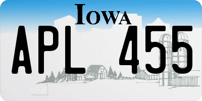 IA license plate APL455