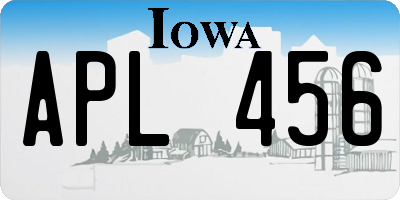 IA license plate APL456