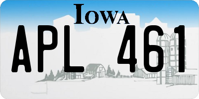 IA license plate APL461