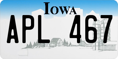 IA license plate APL467