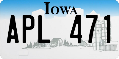 IA license plate APL471