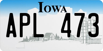 IA license plate APL473
